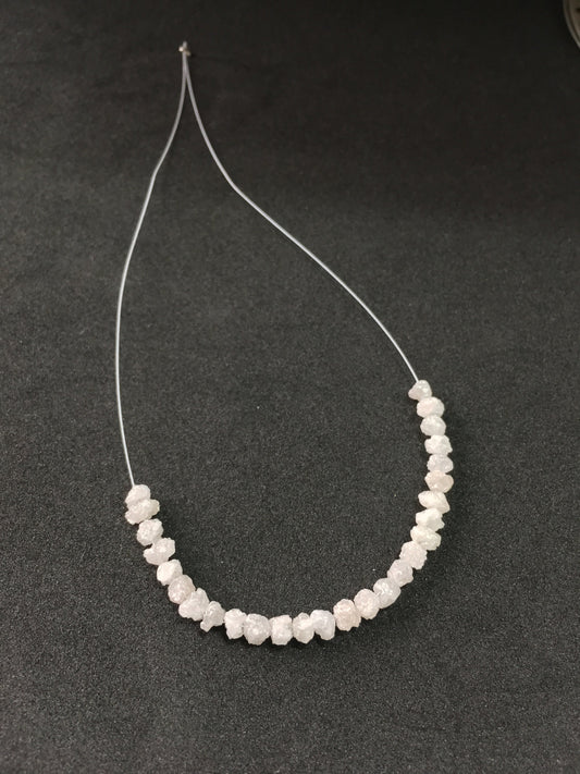 10 Carat Natural Grey White Rough Uncut Diamonds Beads