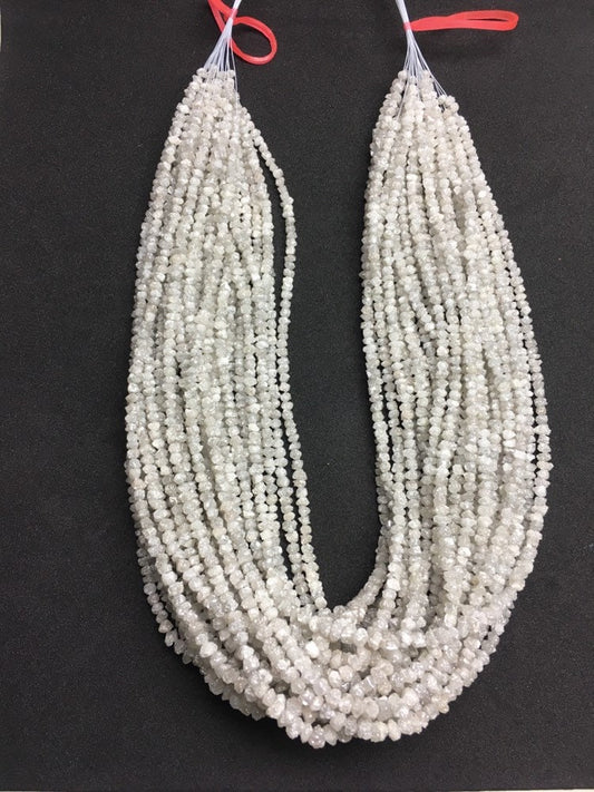 40 Carat White Rough Diamond, Natural White Raw Uncut, Diamond Beads Strand, 2MM to 4MM
