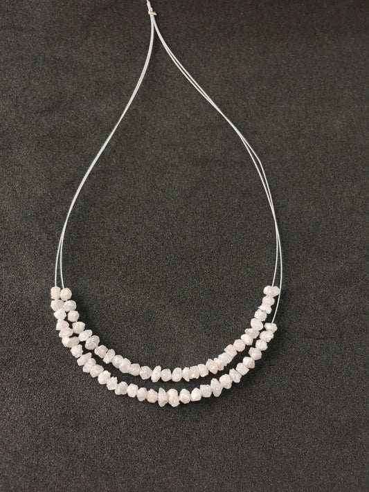 10 Carat Grey White Rough Diamonds, White Grey Raw Diamonds, Natural White Raw Uncut Diamond Beads, 1.75mm to 3mm,Set of 2