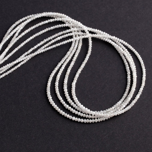 white Polished Diamond Faceted Rondelle Beads, Natural real white Diamonds Beads, A+ Quality, 13Carat in 1 strands(line)
