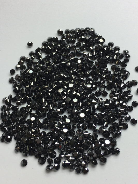 1.00 Natural Black Round Faceted Diamond,Loose Black Round Diamond For Wedding-Propose Ring 2.00 To 3.00MM