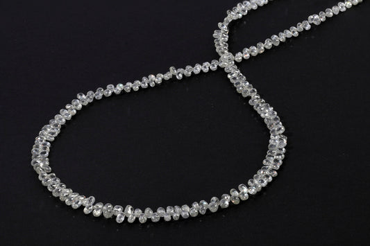 Natural Top White Clean Faceted Diamond Briolette Drop Beads, Natural Diamonds Beads 5 Carat Lots