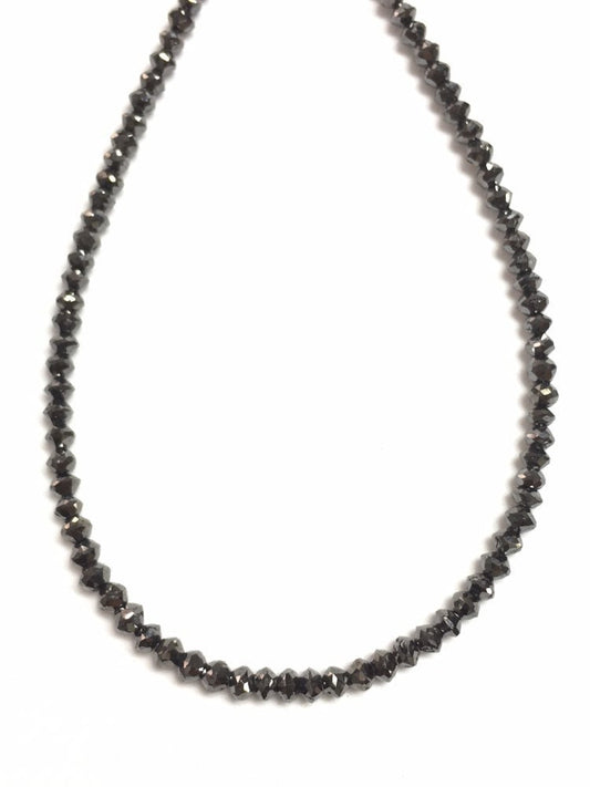 12 Carat Natural Black Diamond Beads,Polished roundelle Diamond Beads,Diamond Beads  Bracelet, 2.00MM - 3.00MM